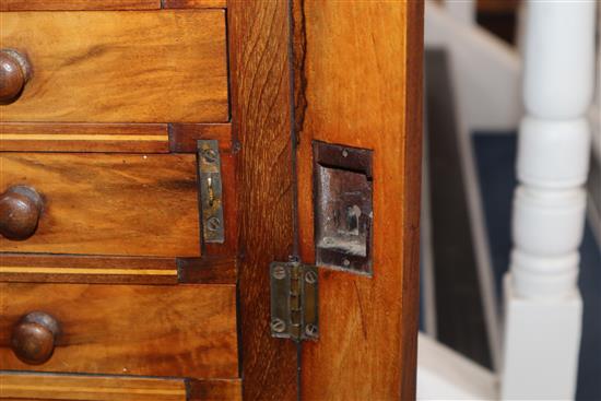A Victorian walnut table top collectors Wellington chest W.92cm